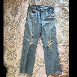 Levi’s ribcage straight premium denim light wash